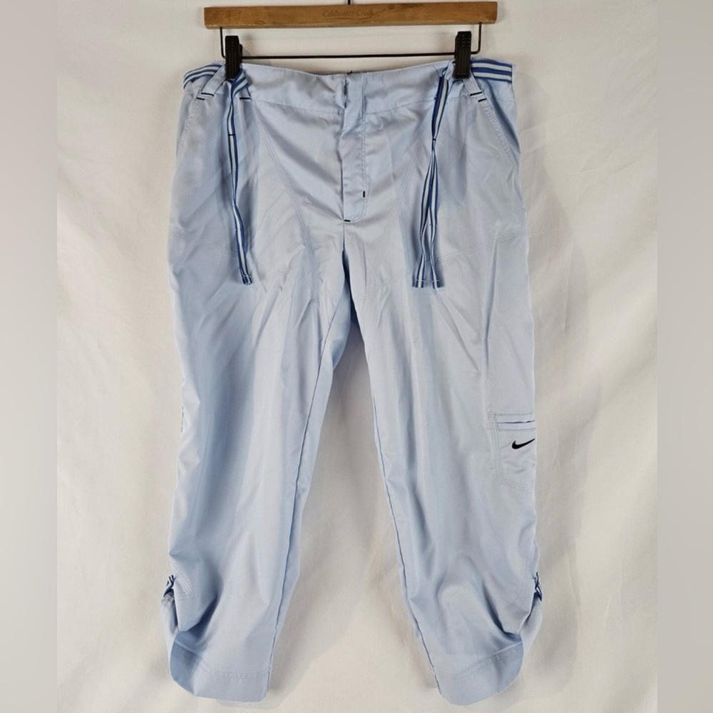 Nike Light Blue Capri Cargo Track Pants with Drawstring